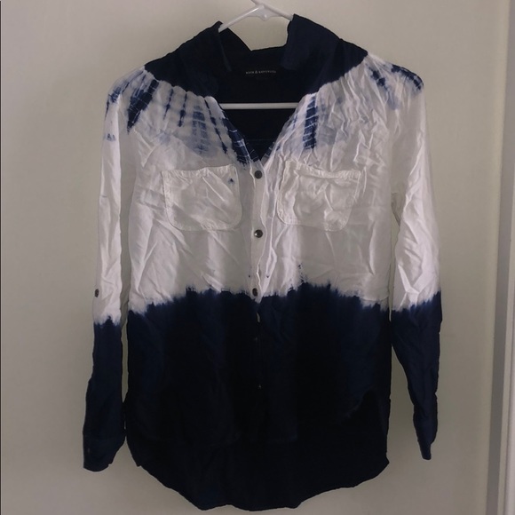 Rock & Republic Tops - Blue & White Button Down Shirt